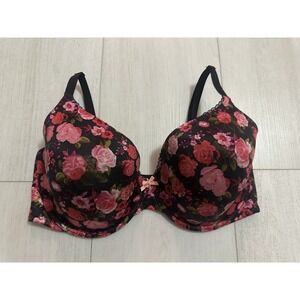 Victoria's Secret Body By Victoria Lined Perfect Coverage Bra Sz 36DDD Floral